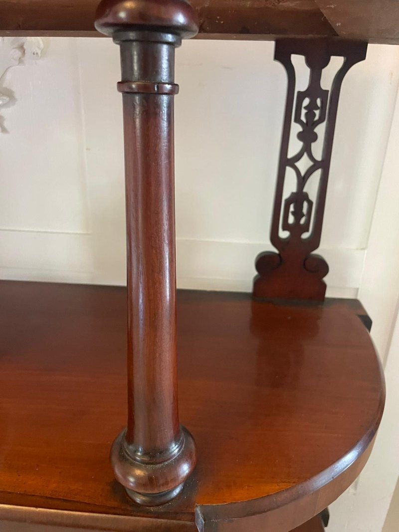 Small Antique Victorian Quality Mahogany Hall Dumb Waiter/Shelves - Image 9